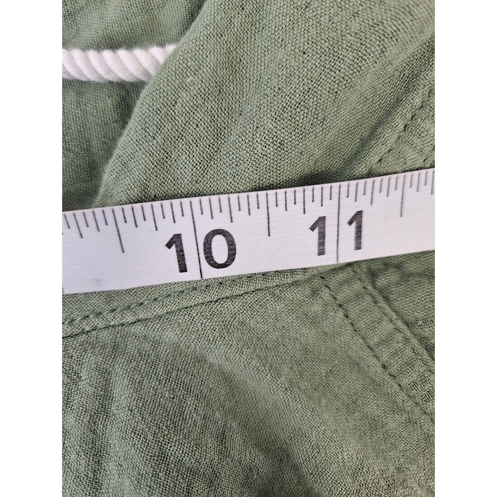 Old Navy Linen Blend Shorts Weeping Willow Green Drawstring Elastic Waist Women' - Picture 5 of 8